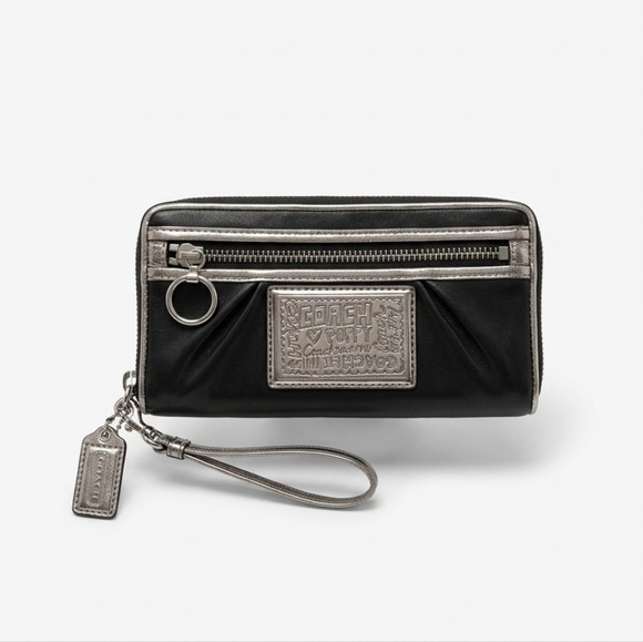 Coach Handbags - Coach Poppy Leather Rocker Slim Wallet EUC